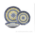Louça de luxo de cor de creme popular conjunto de cerâmica
